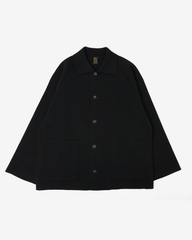  / ULTRA TWIST WOOL MILANO RIB COVERALL / BLACK