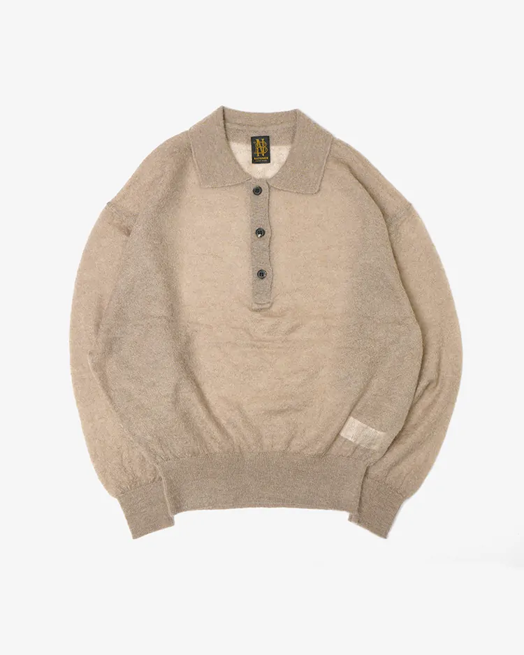 BATONER (WOMEN) / SHEER MOHAIR POLO / TAUPE