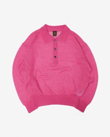  / SHEER MOHAIR POLO / PINK