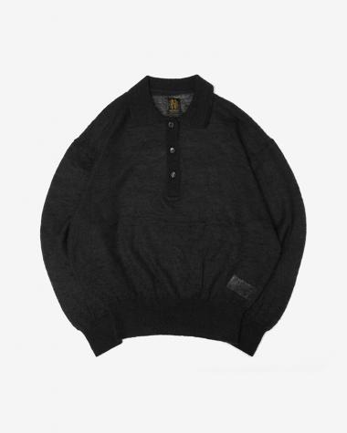  / SHEER MOHAIR POLO / LIGHT BLACK