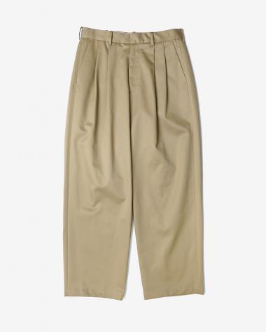  / WESTPOINT CHINO TWO-TUCK WIDE SLACKS / BEIGE