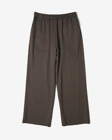  / WOOL BLEND WIDE EASY PANTS / D.BROWN