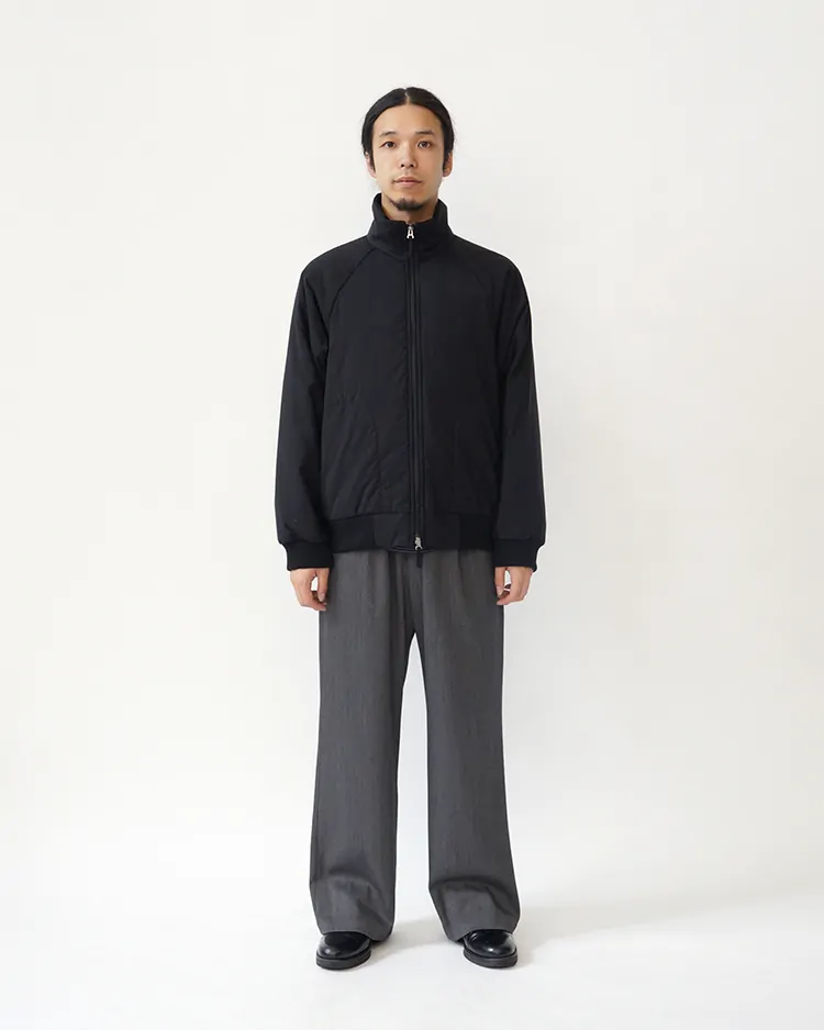 MAT AIRLY NYLON WOOL PADDED STAND JACKET / BLACK | ATON (MEN MAT AIRLY NYLON WOOL PADDED STAND JACKET / BLACK | ATON (MEN