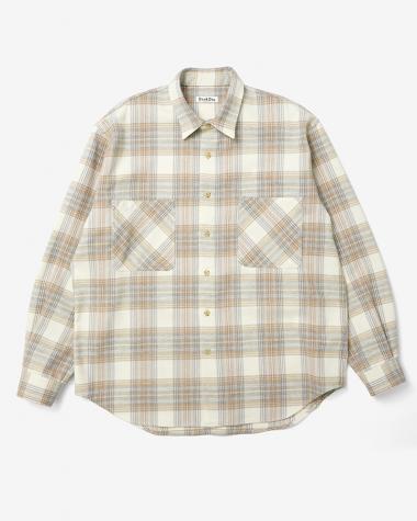  / COTTON WOOL KERSEY REGULAR COLLAR L/S SHIRT / OFF WHITE