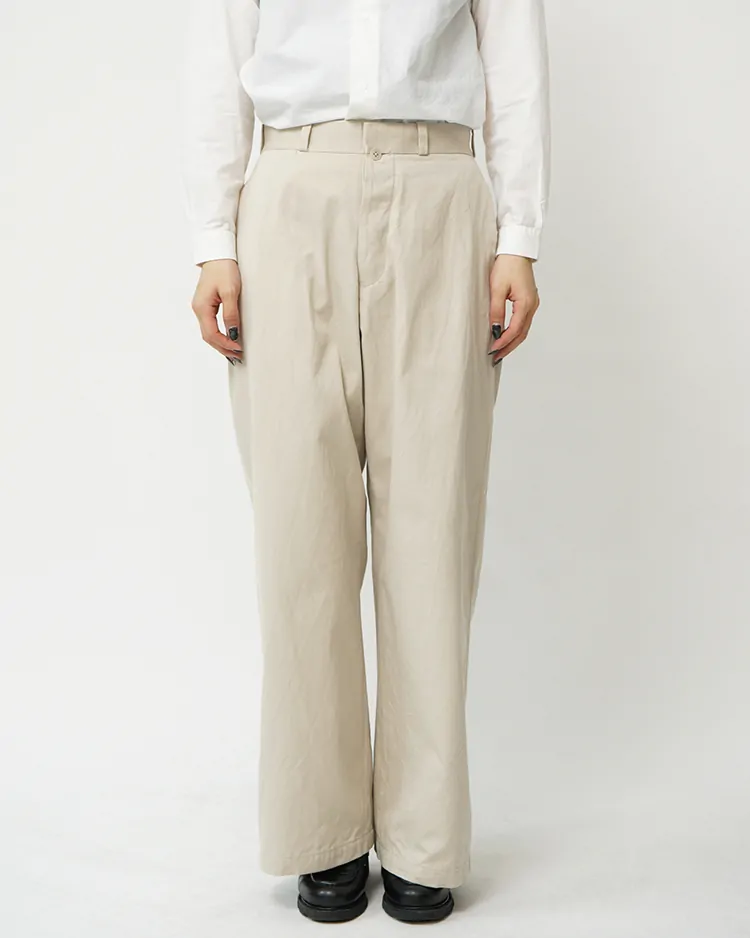 YAECA (WOMEN) / Wide Trousers - CHINO / BEIGE