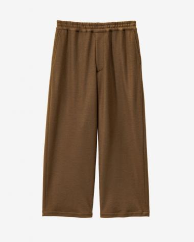  / Wool Smooth Flannel Easy Wide Pants / BROWN
