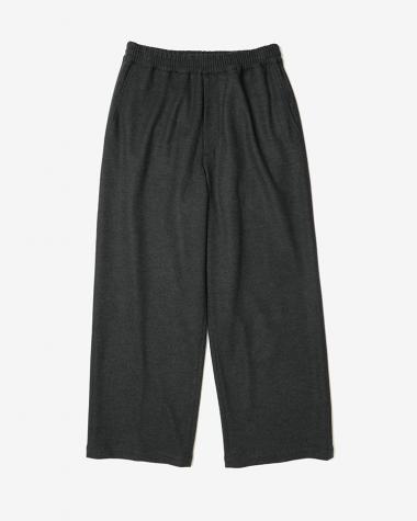  / Wool Smooth Flannel Easy Wide Pants / GRAY