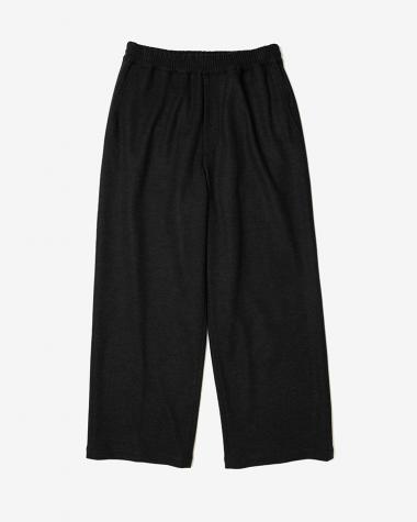  / Wool Smooth Flannel Easy Wide Pants / BLACK