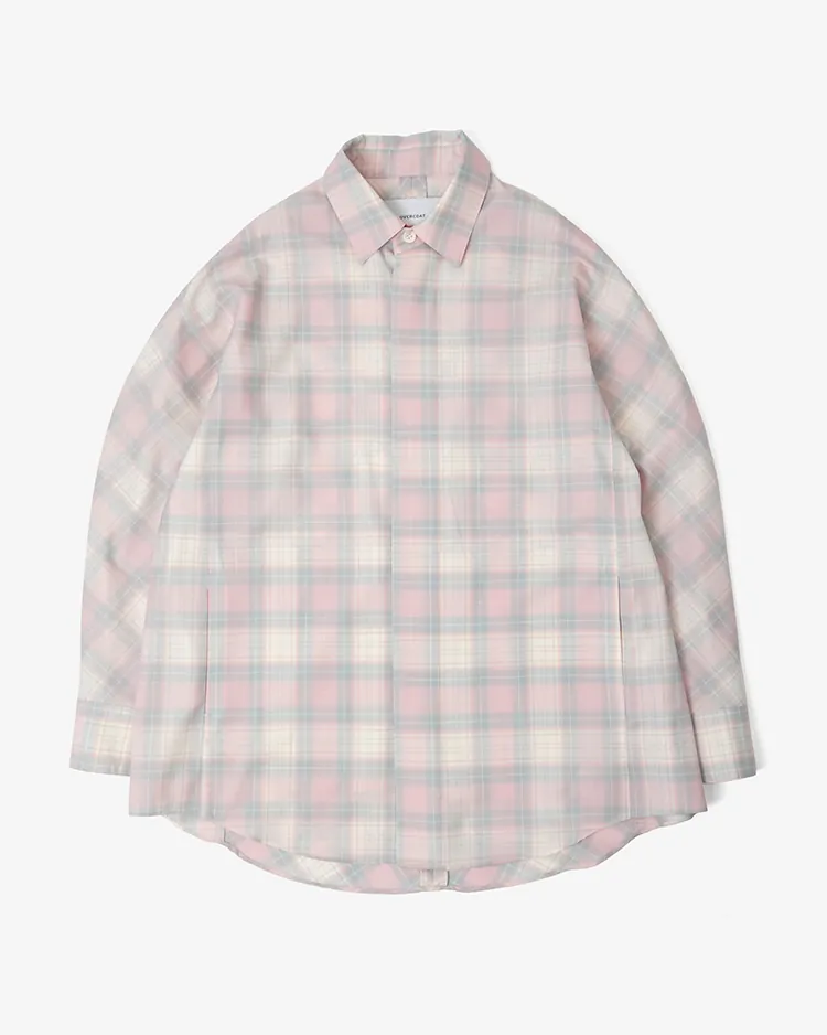 OVERCOAT / Wool Shirt Check / PINK