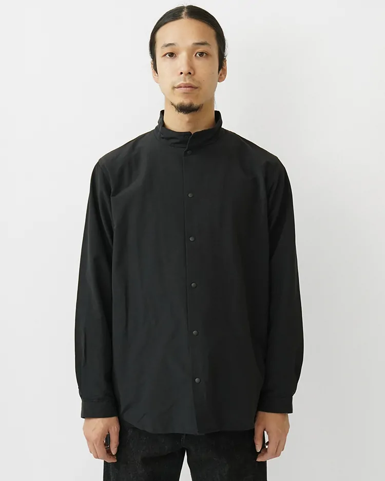 YAECA (MEN) / STAND-UP COLLAR - COMFORT SHIRT / BLACK