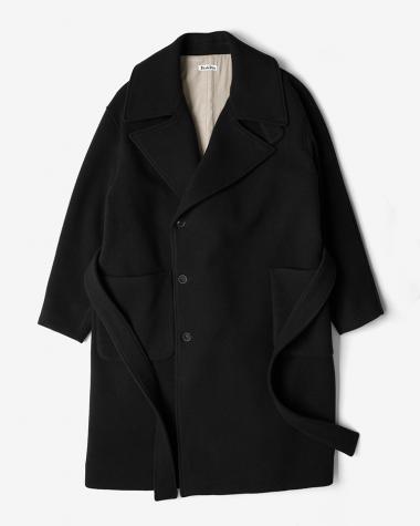 / WOOL MOSSER DOUBLE COAT / BLACK