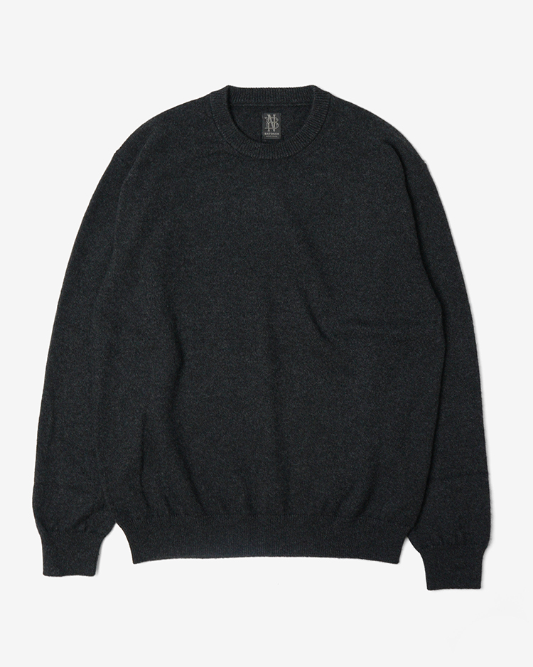BATONER (MEN) / INNOCENT CASHMERE CREW NECK / MELANGE BLACK