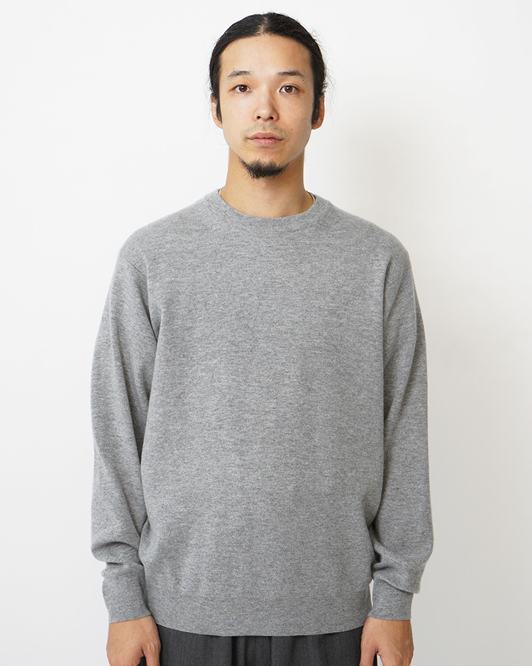 BATONER (MEN) / SUNSHINE CASHMERE CREW NECK / GRAY