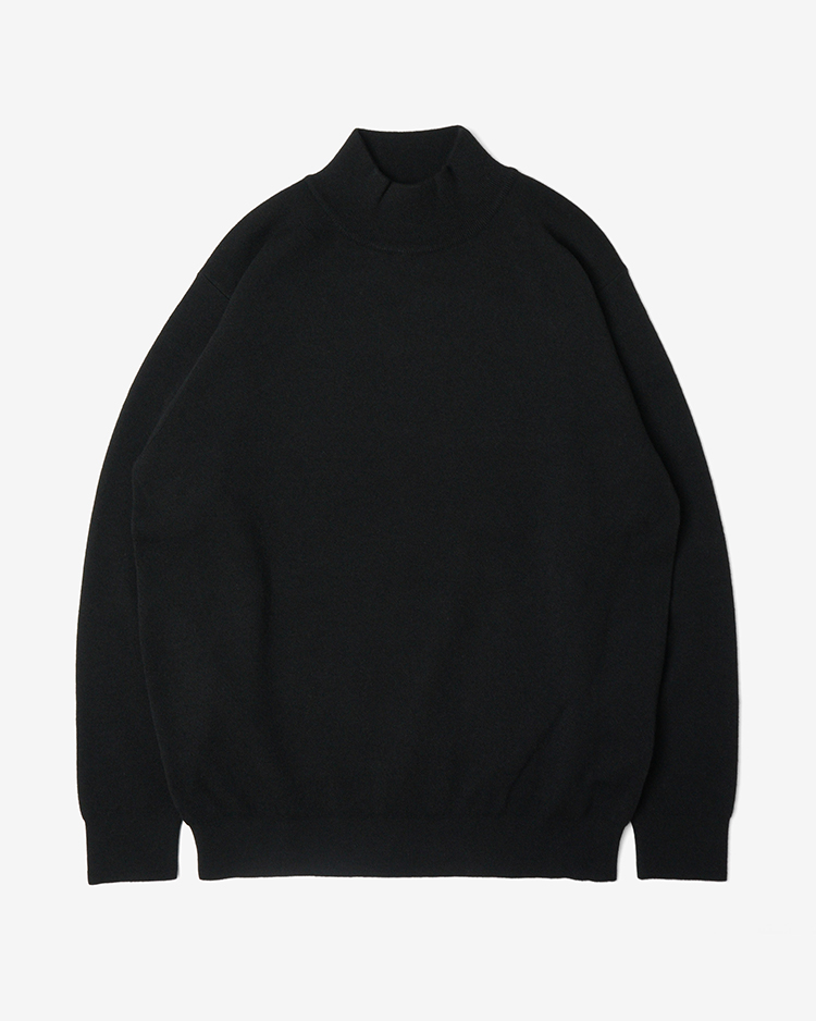 BATONER (MEN) / SUNSHINE CASHMERE MOCK NECK / BLACK