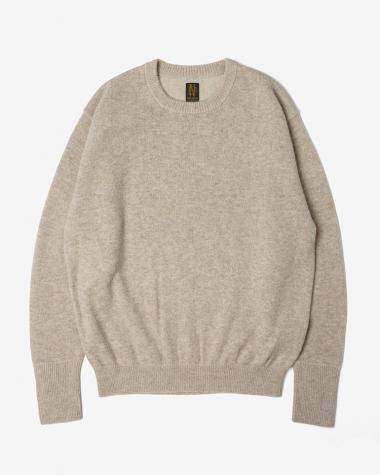 / BABY ALPACA KURUMI TENJIKU CREW NECK / BEIGE