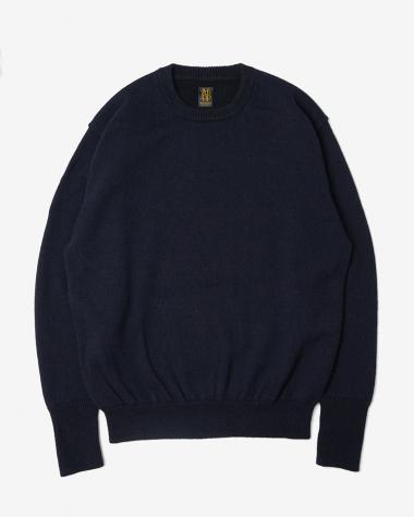 / BABY ALPACA KURUMI TENJIKU CREW NECK / NAVY