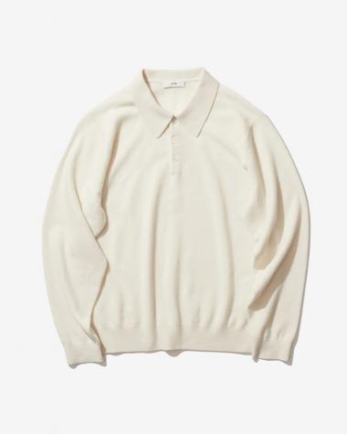  / BABY CASHIMERE POLO SWEATER / WHITE