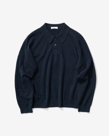  / BABY CASHIMERE POLO SWEATER / NAVY