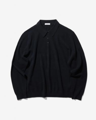  / BABY CASHIMERE POLO SWEATER / BLACK