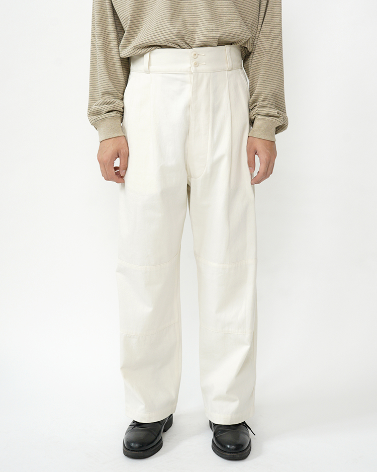 ATON (MEN) / HARD WASHED COTTON M-47 PANTS / OFF WHITE