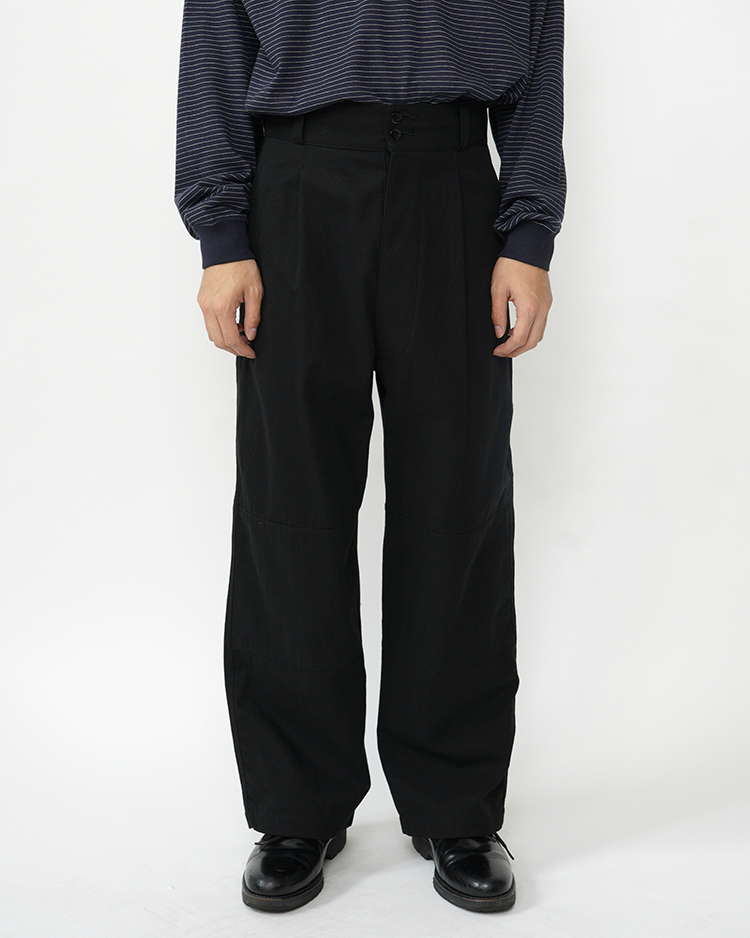 ATON (MEN) / HARD WASHED COTTON M-47 PANTS / BLACK