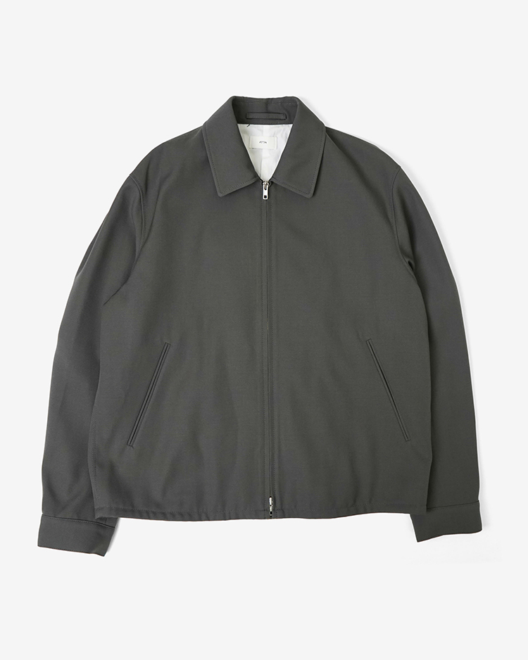 ATON (MEN) / BACK SATIN HARRINGTON JACKET / KHAKI