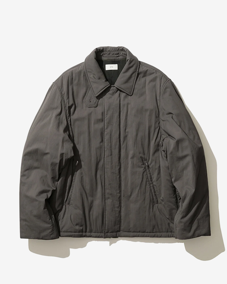 ATON (MEN) / MAT AIRY NYLON WOOL PADDED HARRINGTON JACKET / KHAKI