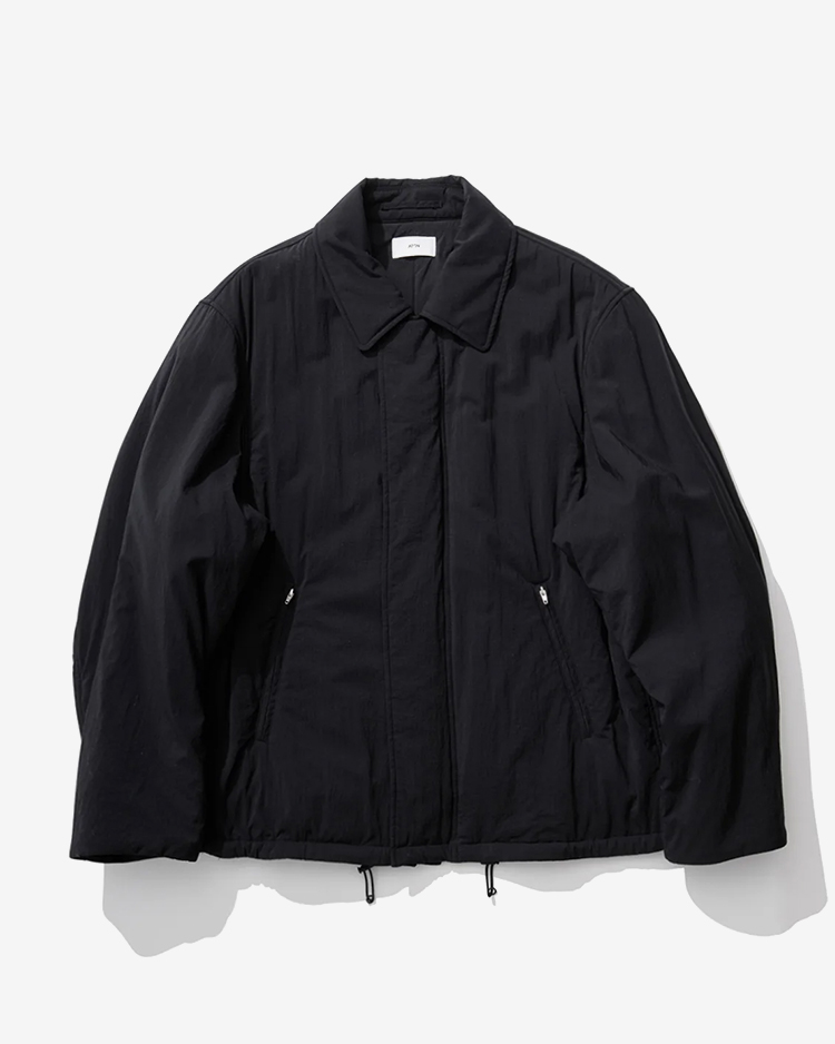 ATON (MEN) / MAT AIRY NYLON WOOL PADDED HARRINGTON JACKET / BLACK