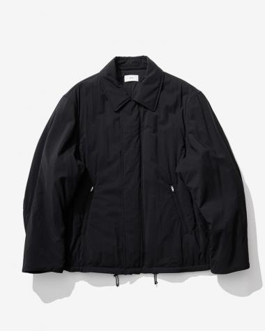  / MAT AIRY NYLON WOOL PADDED HARRINGTON JACKET / BLACK