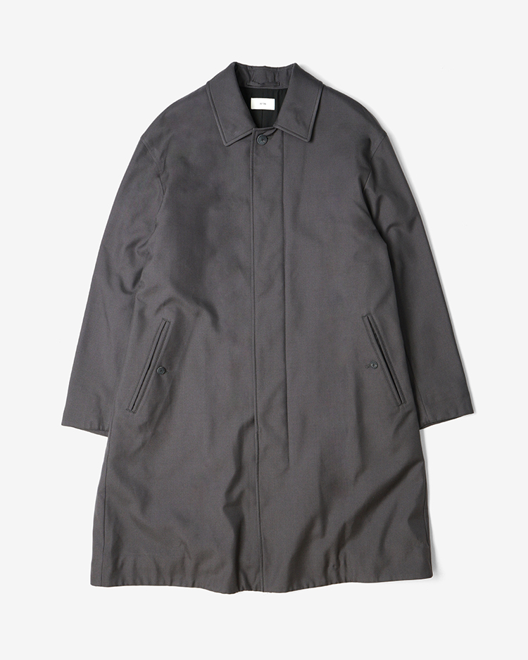 ATON (MEN) / NIDOM SILK PADDED BALMACAAN COAT / GRAY