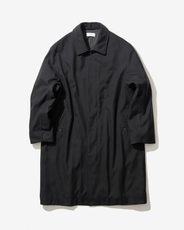 / NIDOM SILK PADDED BALMACAAN COAT / BLACK