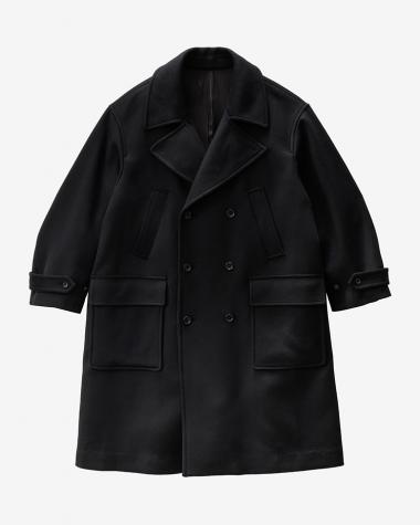 Graphpaper (MEN) / Light Melton Pea Coat / BLACK
