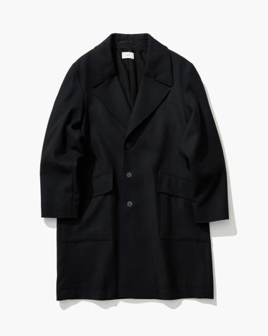  / SUPER 160S DOUBLE SAXONY SEMI DOUBLE COAT / BLACK