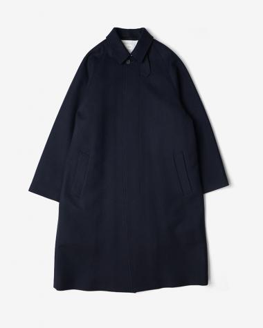  / SUPER 160S DOUBLE SAXONY BALMACAAN COAT / NAVY