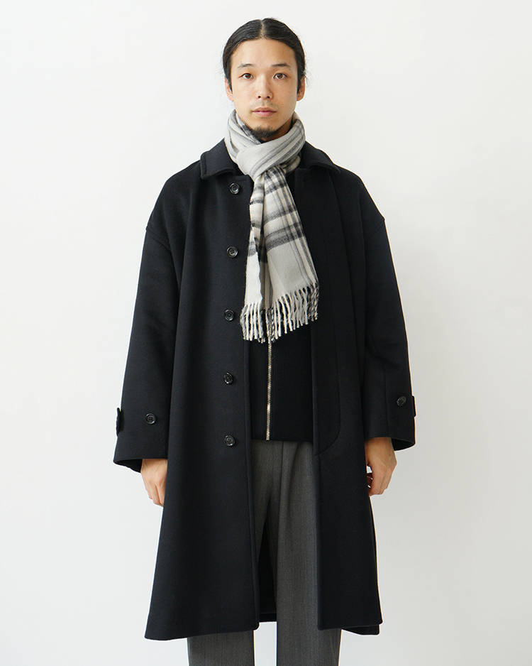 THE INOUE BROTHERS... / Brushed Scarf / CHECKERED GREY