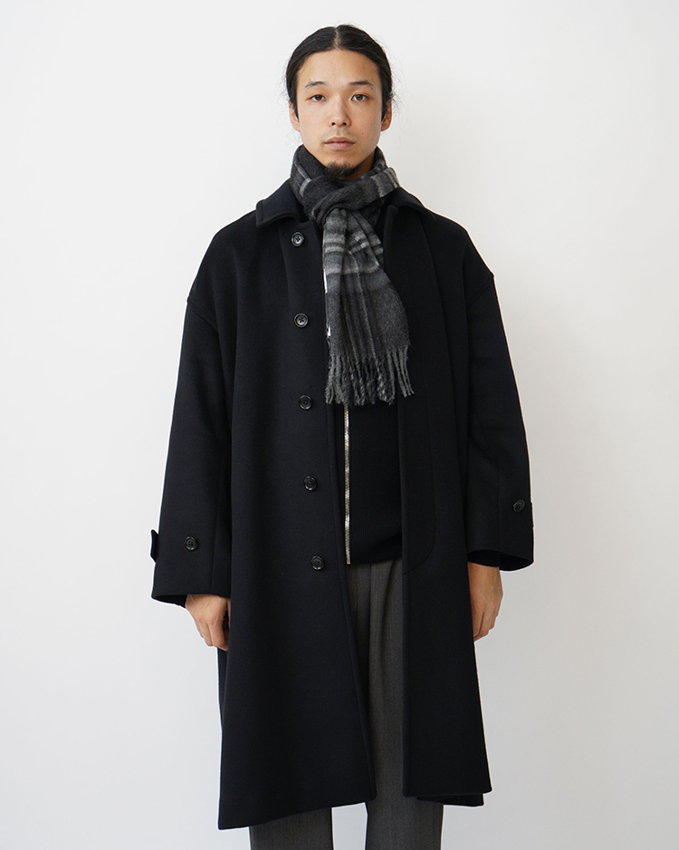 THE INOUE BROTHERS... / Brushed Scarf / CHECKED BLACK