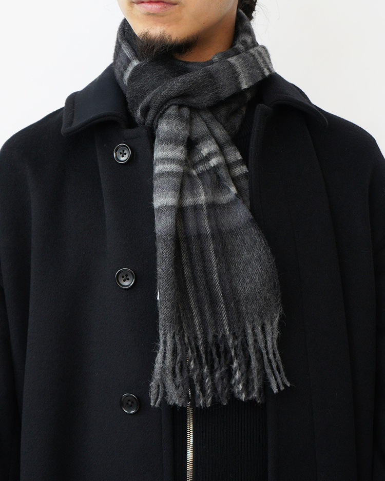 Brushed Scarf / CHECKED BLACK | THE INOUE BROTHERS(イノウエ