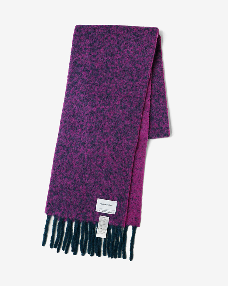 THE INOUE BROTHERS... / Two Colour Woolly Scarf / TEAL × PINK
