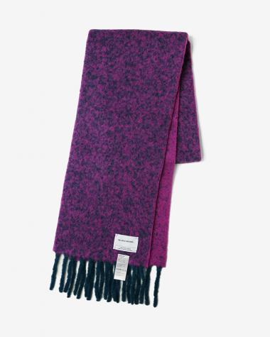  / Two Colour Woolly Scarf / TEAL × PINK