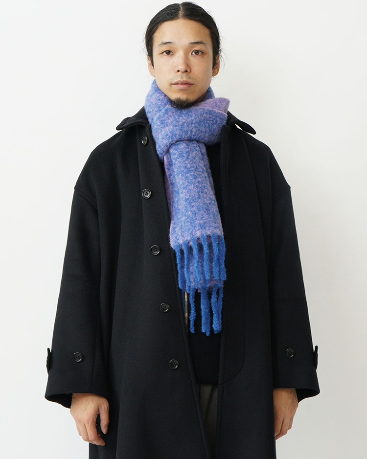 THE INOUE BROTHERS... / Two Colour Woolly Scarf / BLUE × VIOLET
