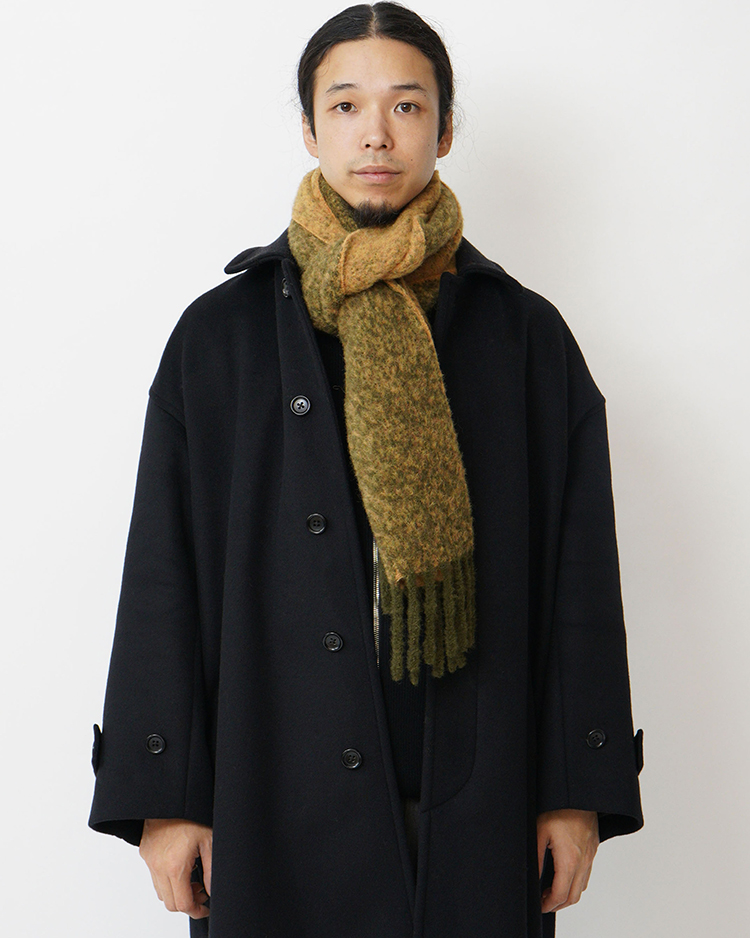 THE INOUE BROTHERS... / Two Colour Woolly Scarf / GREEN  × LIME
