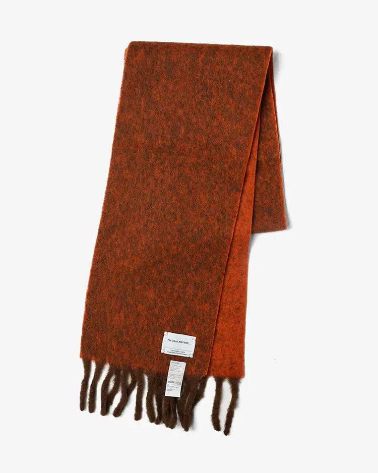 THE INOUE BROTHERS... / Two Colour Woolly Scarf / BROWN × ORANGE