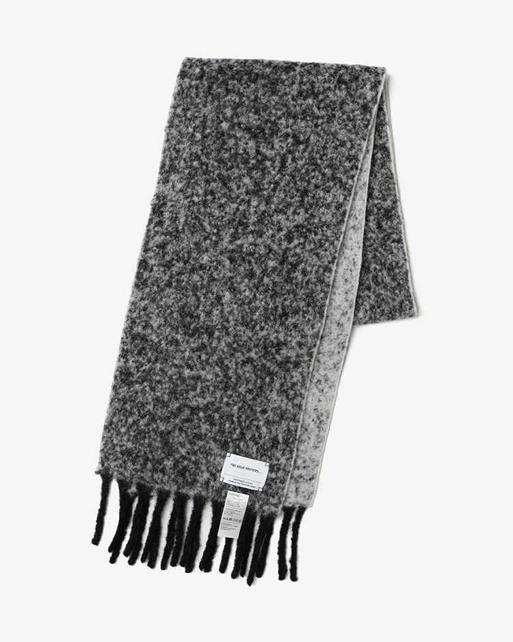 THE INOUE BROTHERS... / Two Colour Woolly Scarf / BLACK × WHITE