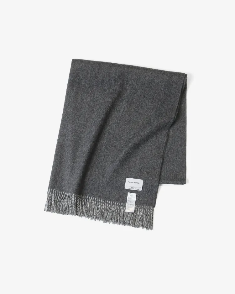 THE INOUE BROTHERS... / Two-Color Large Brushed Stole / CHARCOAL x L.GREY