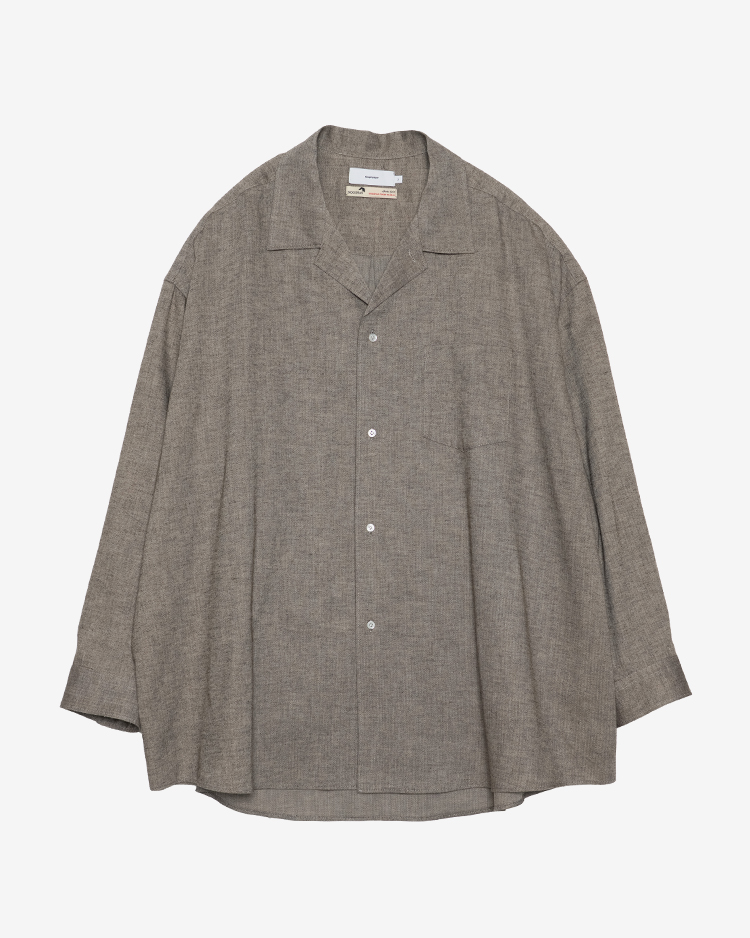Graphpaper (MEN) / SIDOGRAS Cotton Herringbone Flannel Sleeping Shirt / BEIGE