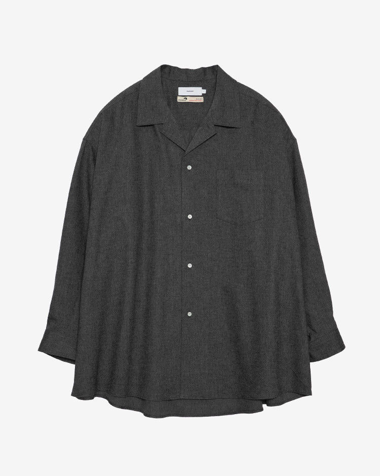 Graphpaper (MEN) / SIDOGRAS Cotton Herringbone Flannel Sleeping Shirt / GREY