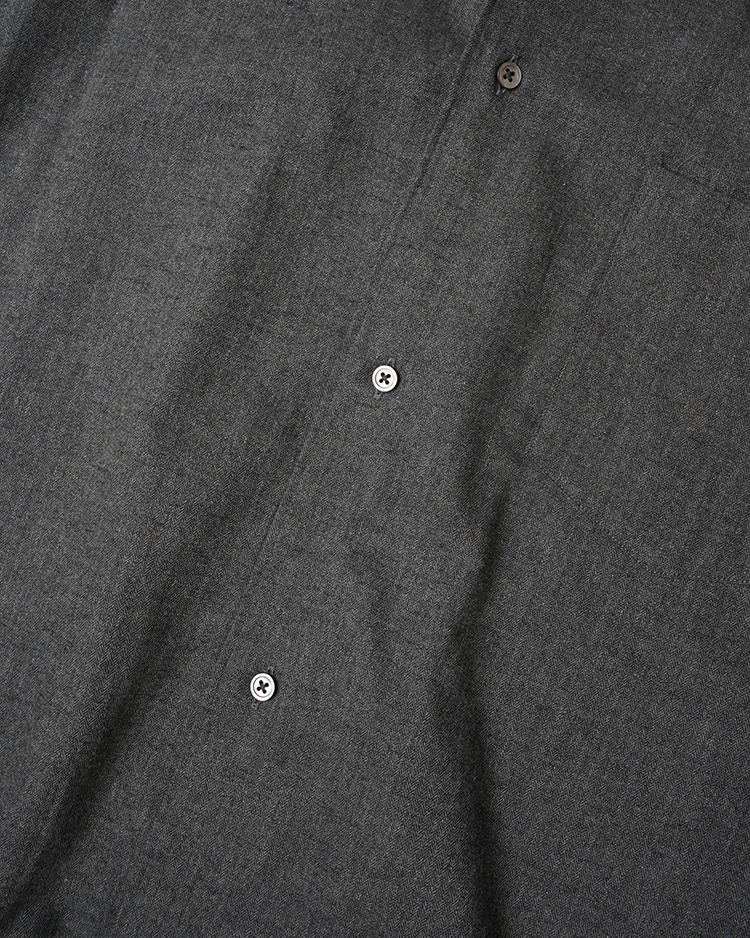 Graphpaper (MEN) / SIDOGRAS Cotton Herringbone Flannel Sleeping Shirt / GREY