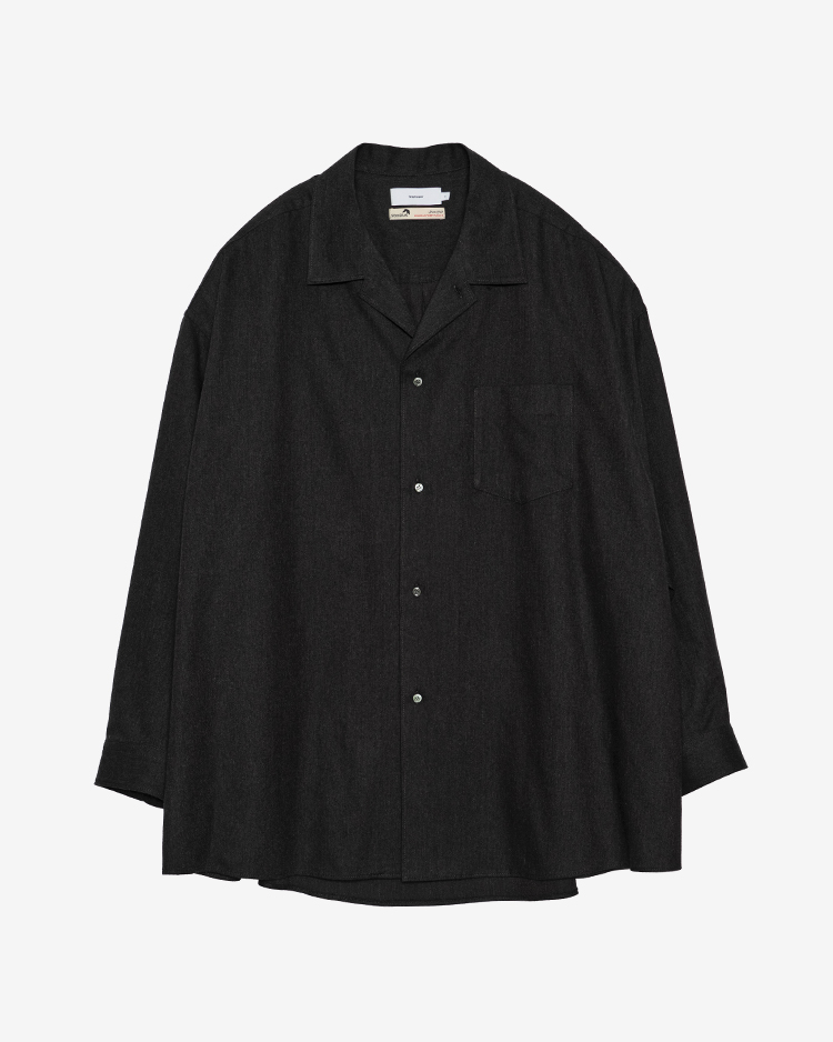 Graphpaper (MEN) / SIDOGRAS Cotton Herringbone Flannel Sleeping Shirt / BLACK