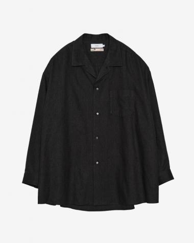 / SIDOGRAS Cotton Herringbone Flannel Sleeping Shirt / BLACK