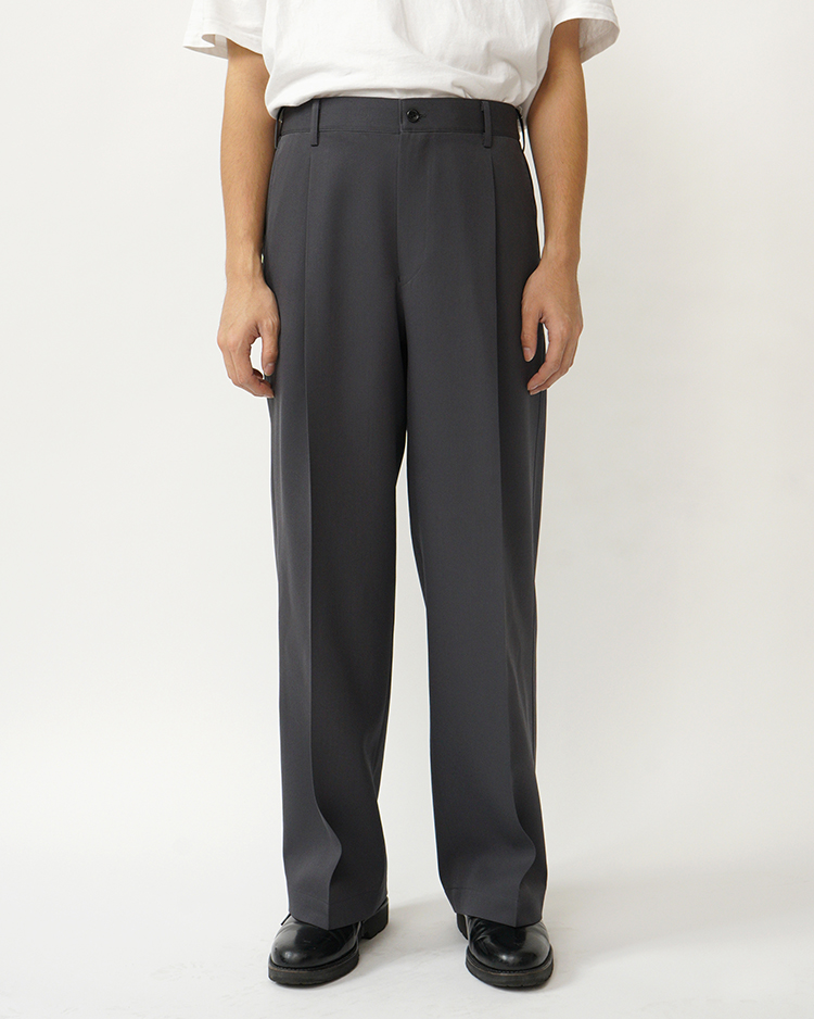 Graphpaper (MEN) / Scale Off Wool Wide Slacks / C.GREY